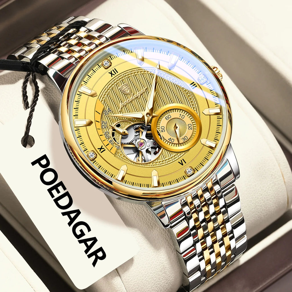 Elevate Your Style with the Top Luxury Luminous Hollow Tourbillon Mechanical Automatic Wristwatch for Men