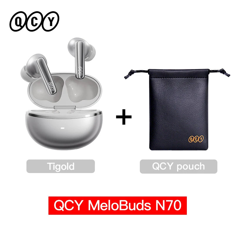 QCY MeloBuds N70 ANC Auriculares inalámbricos Bluetooth 6.0 con cancelación de ruido adaptativa, audio LDAC de alta resolución, 6 micrófonos, 50 horas de reproducción, carga inalámbrica, detección intraaural Tu tienda rápida