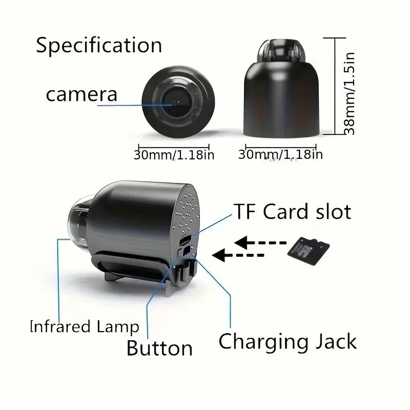 Mini cámara WiFi HD de 1080P, vigilancia de seguridad interior, Monitor de bebé, videocámara de visión nocturna, cámara IP, grabadora de Audio y vídeo Tu tienda rápida