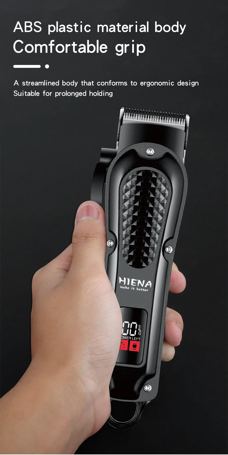 Hiena-cortadora de pelo eléctrica HYN-212 para hombres, herramienta de corte de barba inalámbrica, recargable, potente Tu tienda rápida