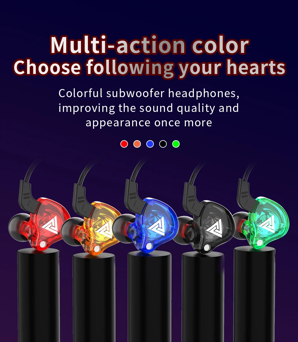 Original QKZ AK6 auriculares internos 6 unidad de controlador dinámico auriculares con micrófono estéreo deportes HIFI Subwoofer auriculares Monitor auriculares Tu tienda rápida