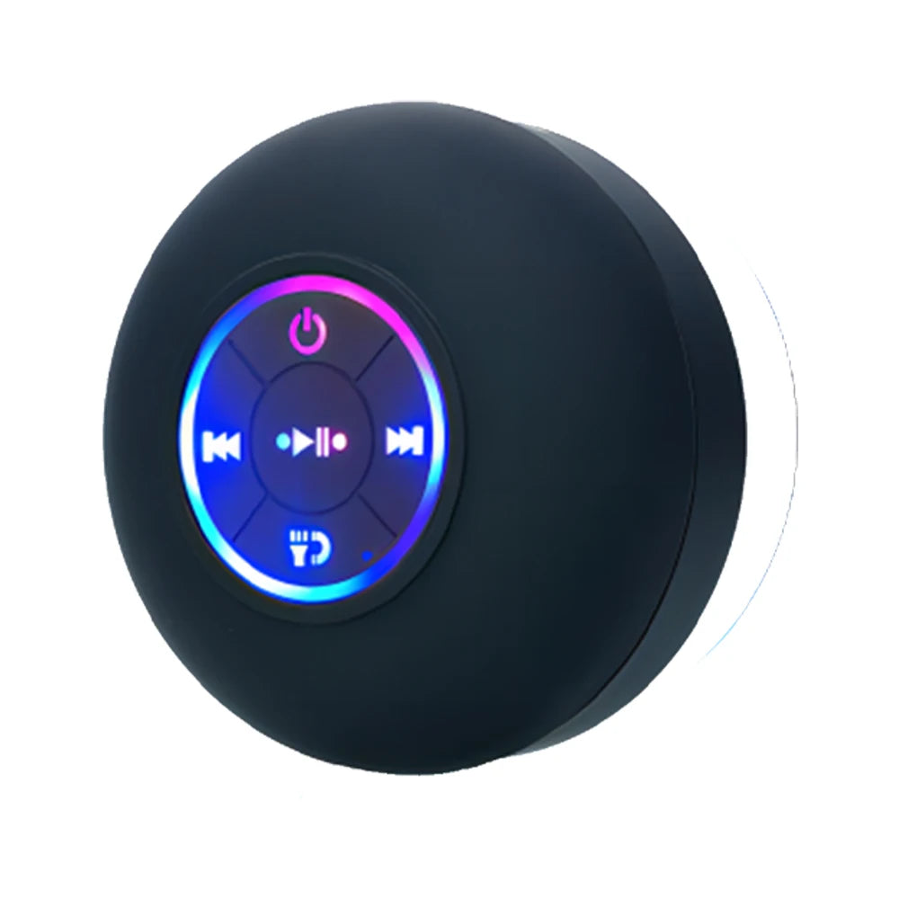 Altavoz portátil inalámbrico con Bluetooth, luz LED IPX4, resistente al agua, para exteriores, baño, ventosa grande, caja de sonido estéreo Tu tienda rápida