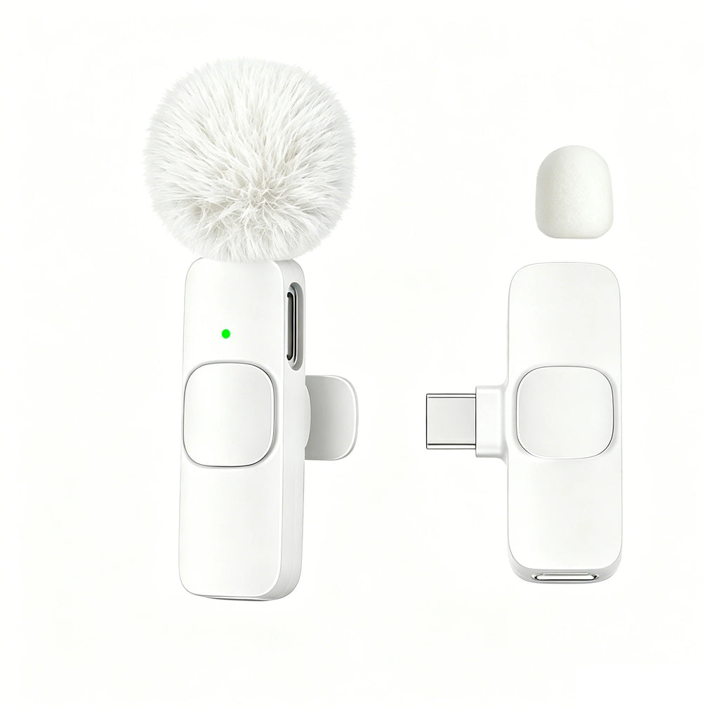 Micrófono Lavalier Inalámbrico Profesional con Puerto Tipo-C para Teléfonos Inteligentes, Computadoras, Tabletas, Conexión Plug and Play Tu tienda rápida