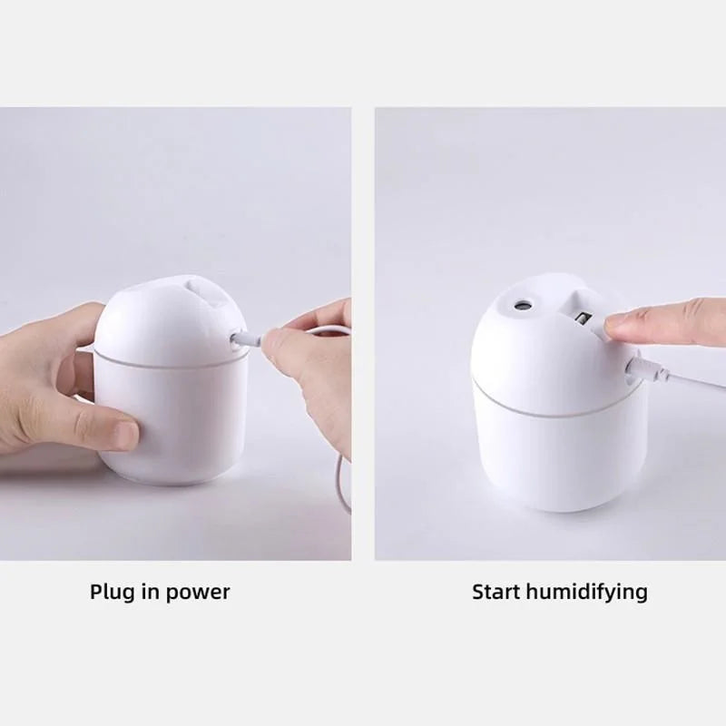 Mini humidificador de aire USB de 250ML, difusor de aceites esenciales aromáticos para el hogar y el coche, generador de niebla silencioso ultrasónico con lámpara LED de Color Tu tienda rápida