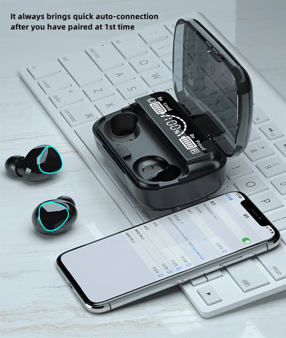 Nueva llegada M10 auriculares inalámbricos de alta calidad auriculares con sonido perfecto juego deportivo música BT auriculares con banco de energía Tu tienda rápida