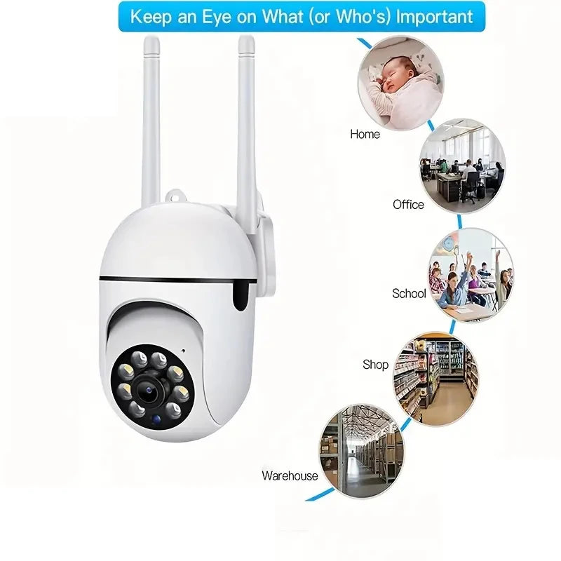 Cámara de Vigilancia Inalámbrica A7 con Intercomunicador de 360 Grados, Cámara de Seguridad para el Hogar 1080P, Cámara de Visión Nocturna HD Remota, Monitor para Hogar Inteligente Tu tienda rápida