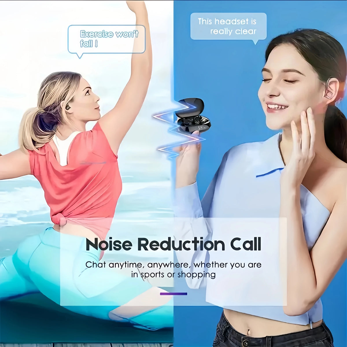 Auriculares inalámbricos verdaderos, auriculares Tws con micrófono, auriculares deportivos con clip, auriculares intrauditivos estéreo con pantalla LED Tu tienda rápida
