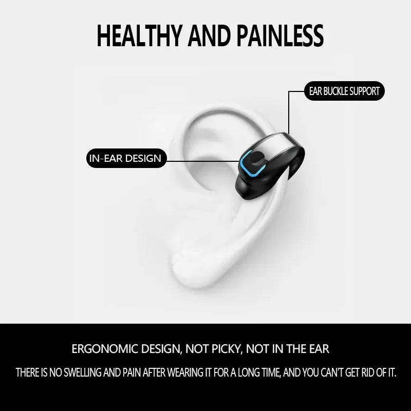 Auriculares Inalámbricos Bluetooth con Clip para la Oreja, Auriculares de Conducción Ósea de Alta Calidad, Auriculares Deportivos TWS con Cancelación de Ruido y Micrófono Tu tienda rápida