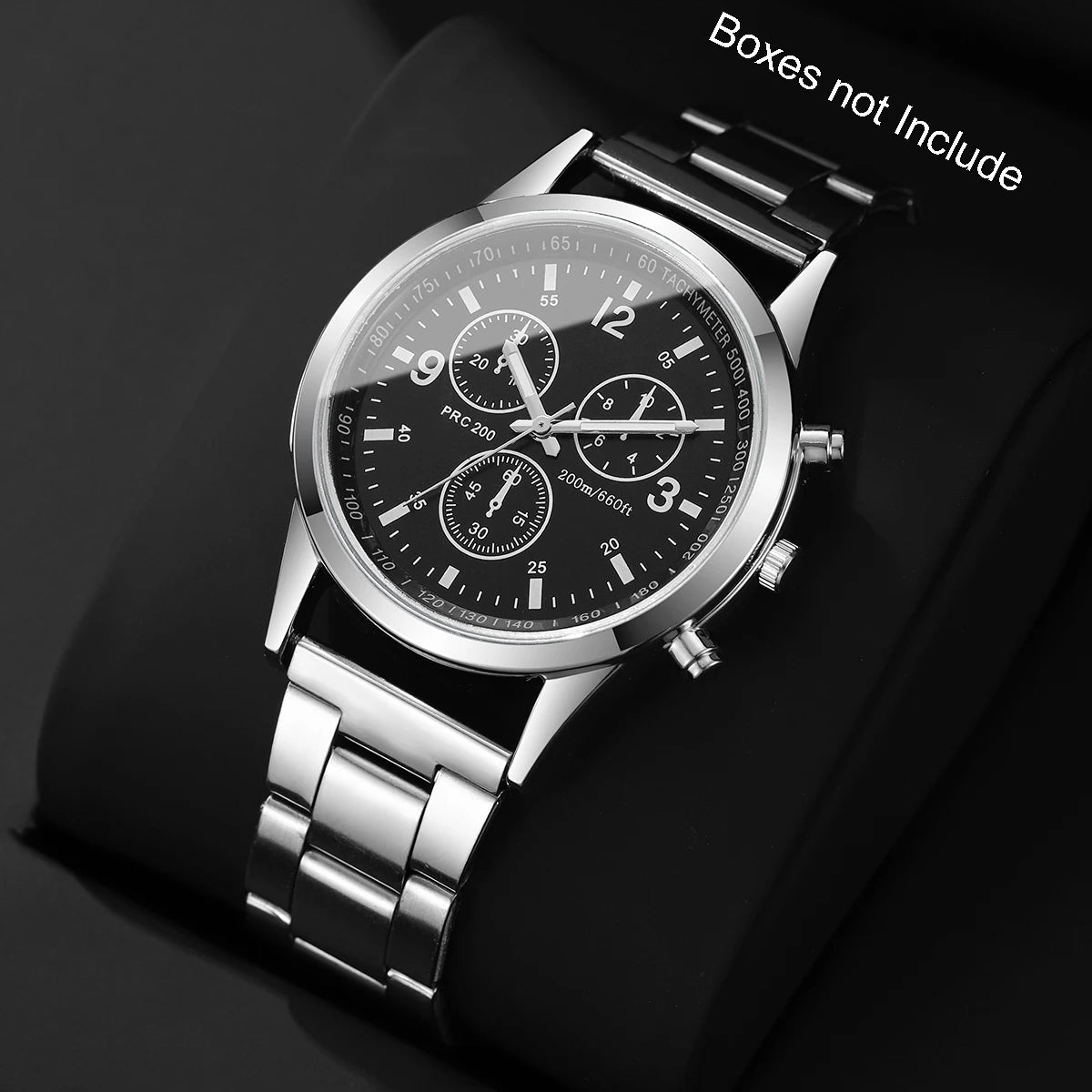 Reloj de cuarzo de negocios para Hombre a la moda, Reloj de pulsera con correa plateada de lujo, Reloj para Hombre (sin caja) Tu tienda rápida