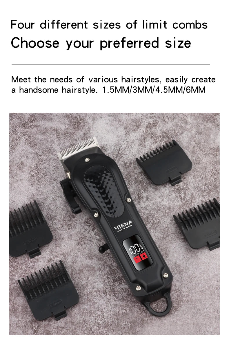 Hiena-cortadora de pelo eléctrica HYN-212 para hombres, herramienta de corte de barba inalámbrica, recargable, potente Tu tienda rápida