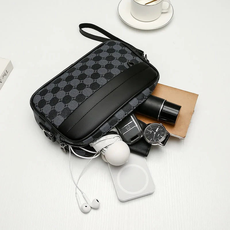 Riñoneras de cuero PU de alta calidad para hombre, bolsos cruzados de negocios para hombre, almacenamiento de viaje a la moda, bolsos de hombro para teléfono, bolso de mano Tu tienda rápida