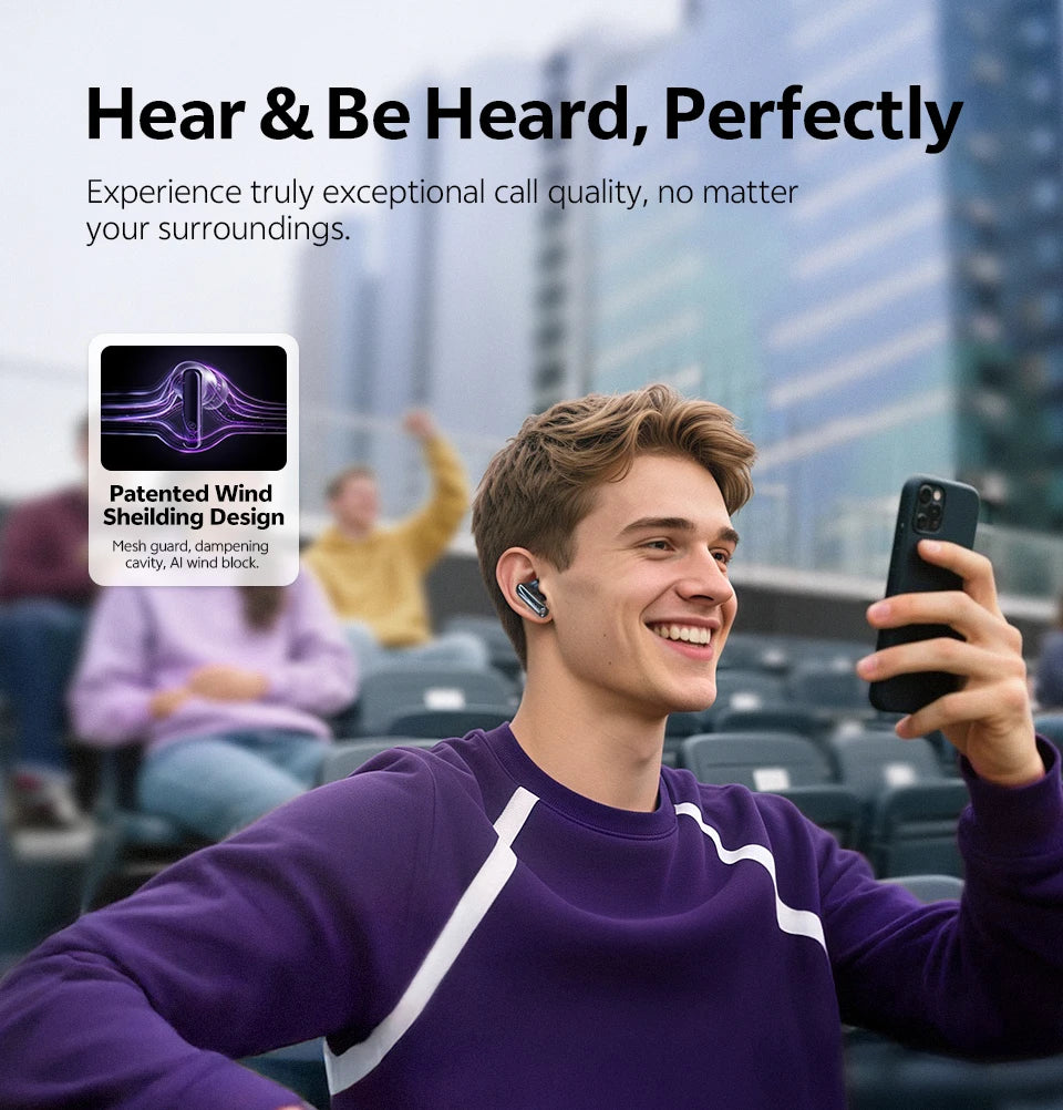 QCY MeloBuds N70 ANC Auriculares inalámbricos Bluetooth 6.0 con cancelación de ruido adaptativa, audio LDAC de alta resolución, 6 micrófonos, 50 horas de reproducción, carga inalámbrica, detección intraaural Tu tienda rápida