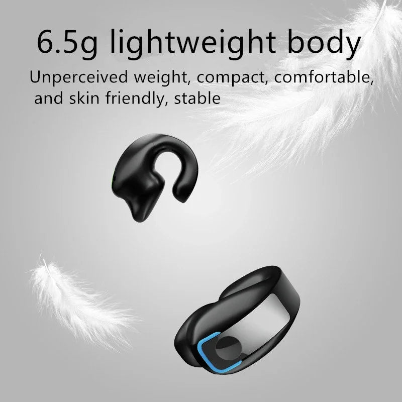 Auriculares Inalámbricos Bluetooth con Clip para la Oreja, Auriculares de Conducción Ósea de Alta Calidad, Auriculares Deportivos TWS con Cancelación de Ruido y Micrófono Tu tienda rápida