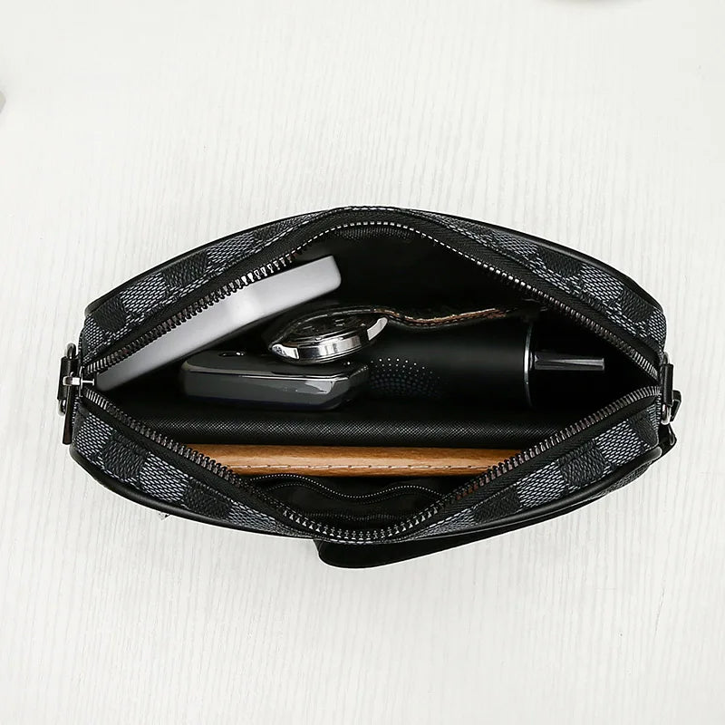 Riñoneras de cuero PU de alta calidad para hombre, bolsos cruzados de negocios para hombre, almacenamiento de viaje a la moda, bolsos de hombro para teléfono, bolso de mano Tu tienda rápida