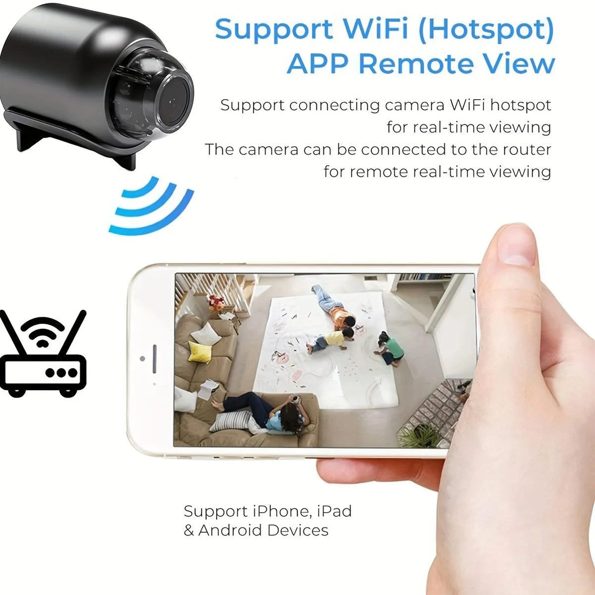 Mini cámara WiFi HD de 1080P, vigilancia de seguridad interior, Monitor de bebé, videocámara de visión nocturna, cámara IP, grabadora de Audio y vídeo Tu tienda rápida