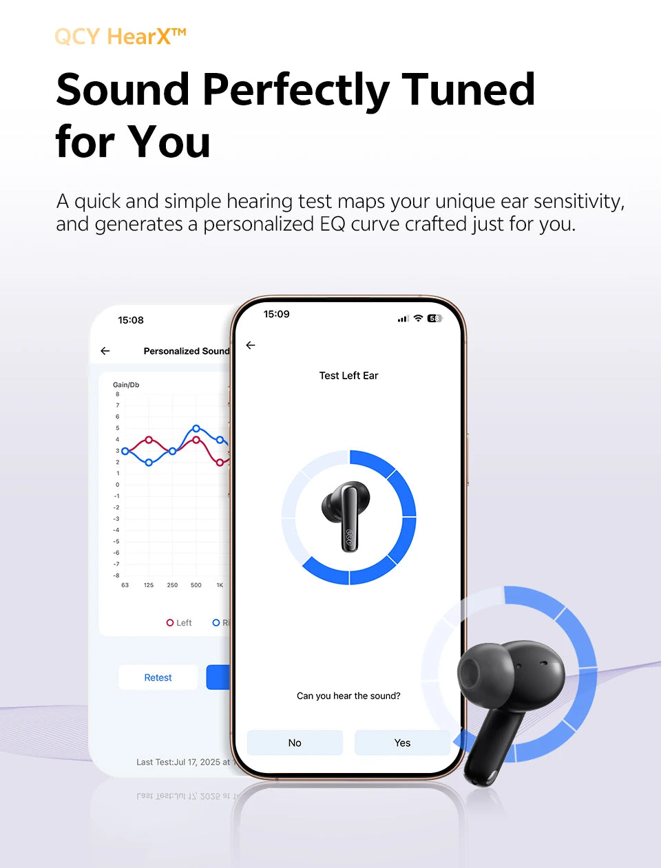QCY MeloBuds N70 ANC Auriculares inalámbricos Bluetooth 6.0 con cancelación de ruido adaptativa, audio LDAC de alta resolución, 6 micrófonos, 50 horas de reproducción, carga inalámbrica, detección intraaural Tu tienda rápida