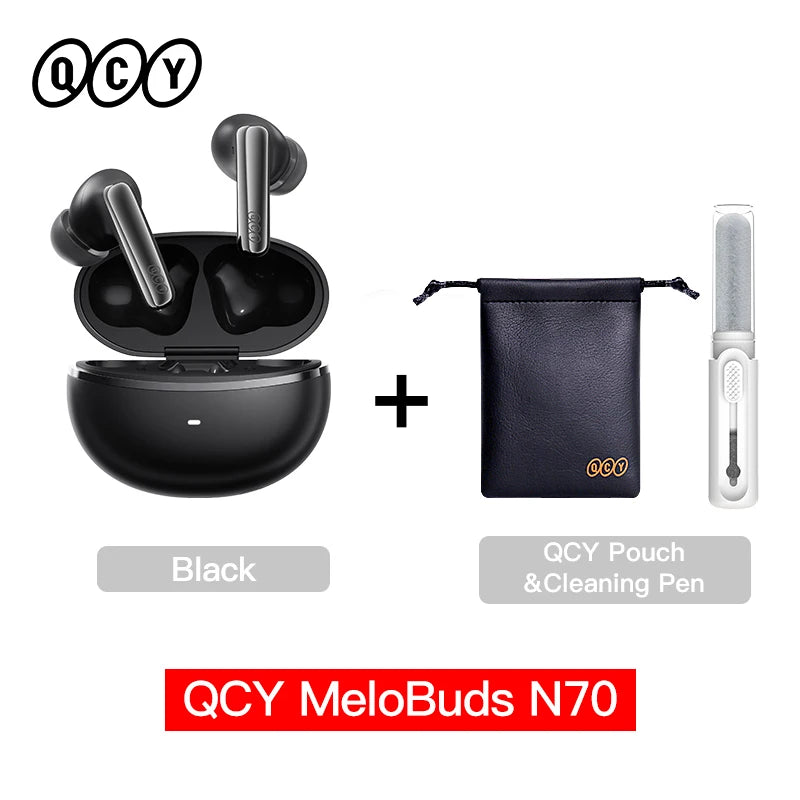 QCY MeloBuds N70 ANC Auriculares inalámbricos Bluetooth 6.0 con cancelación de ruido adaptativa, audio LDAC de alta resolución, 6 micrófonos, 50 horas de reproducción, carga inalámbrica, detección intraaural Tu tienda rápida