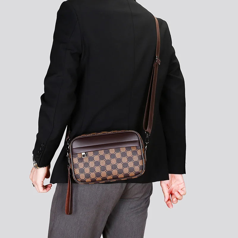 Riñoneras de cuero PU de alta calidad para hombre, bolsos cruzados de negocios para hombre, almacenamiento de viaje a la moda, bolsos de hombro para teléfono, bolso de mano Tu tienda rápida