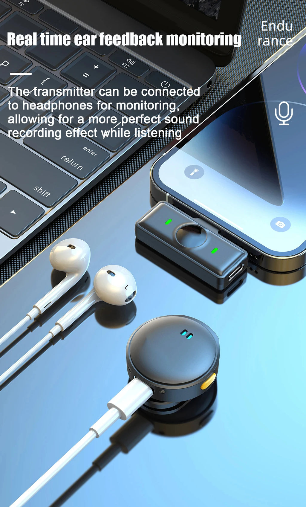 Micrófono Lavalier micrófono inalámbrico de 2,4 GHz micrófono de succión magnética con estuche de carga para grabación de vídeo Plug and Play Tu tienda rápida