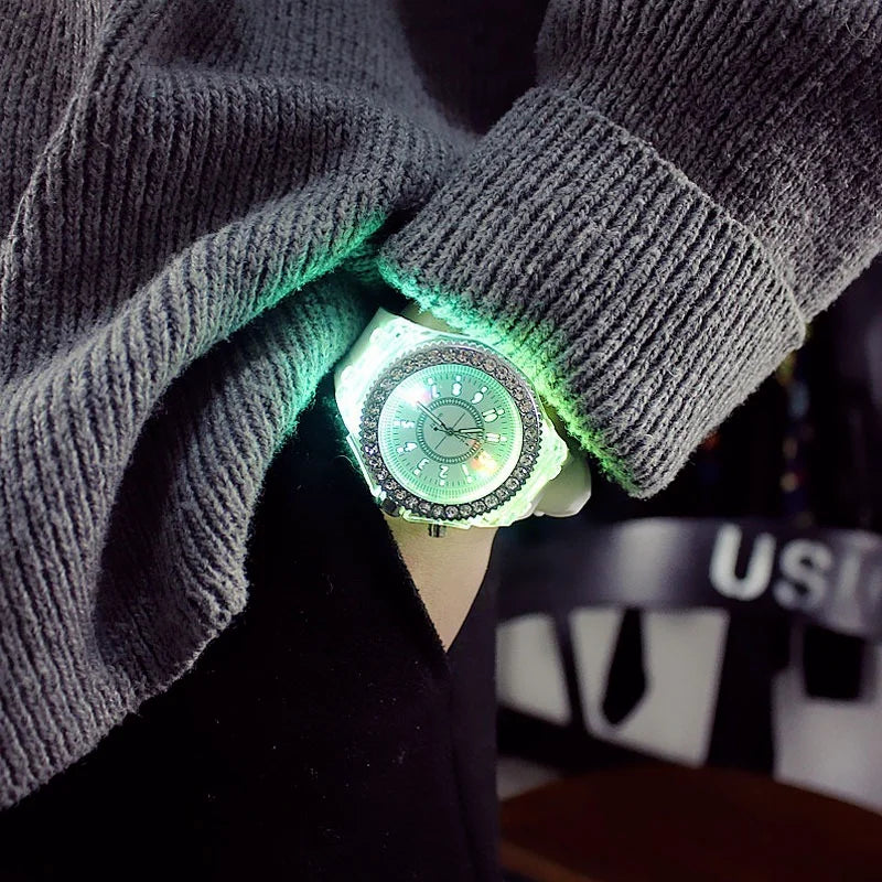 Illuminate Your Style with the LED Flash Luminous Watch - Perfect for Women, Men, and Kids!
