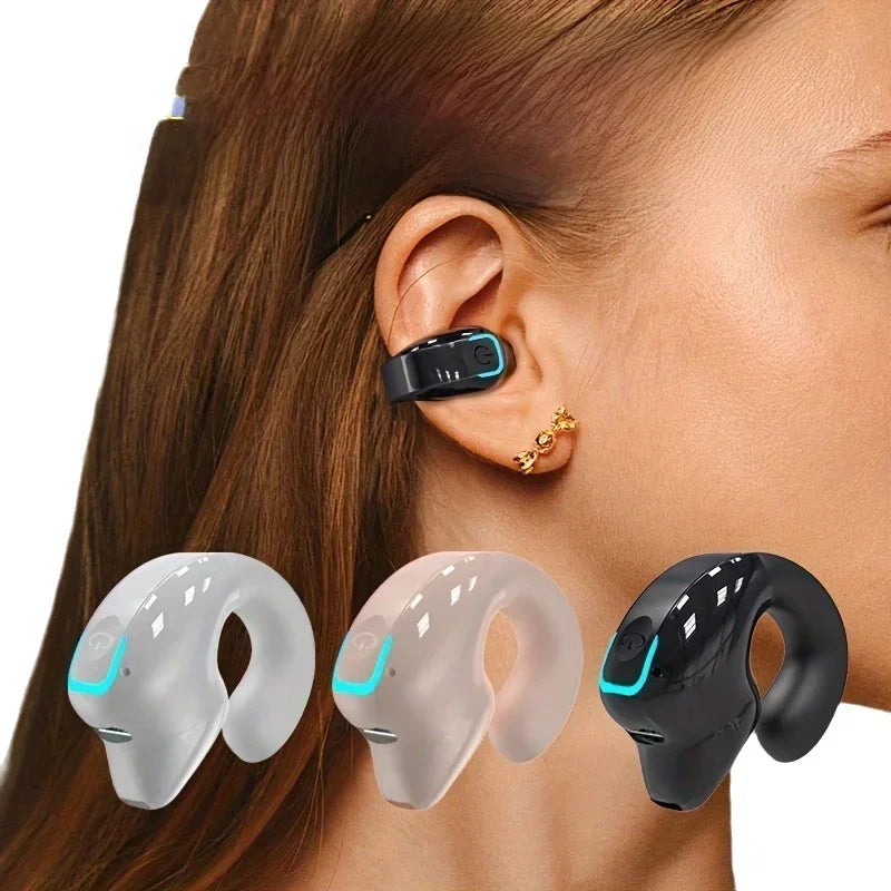 Auriculares Inalámbricos Bluetooth con Clip para la Oreja, Auriculares de Conducción Ósea de Alta Calidad, Auriculares Deportivos TWS con Cancelación de Ruido y Micrófono Tu tienda rápida