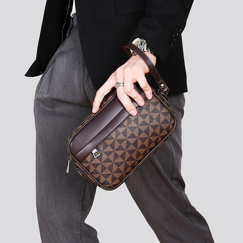 Riñoneras de cuero PU de alta calidad para hombre, bolsos cruzados de negocios para hombre, almacenamiento de viaje a la moda, bolsos de hombro para teléfono, bolso de mano Tu tienda rápida