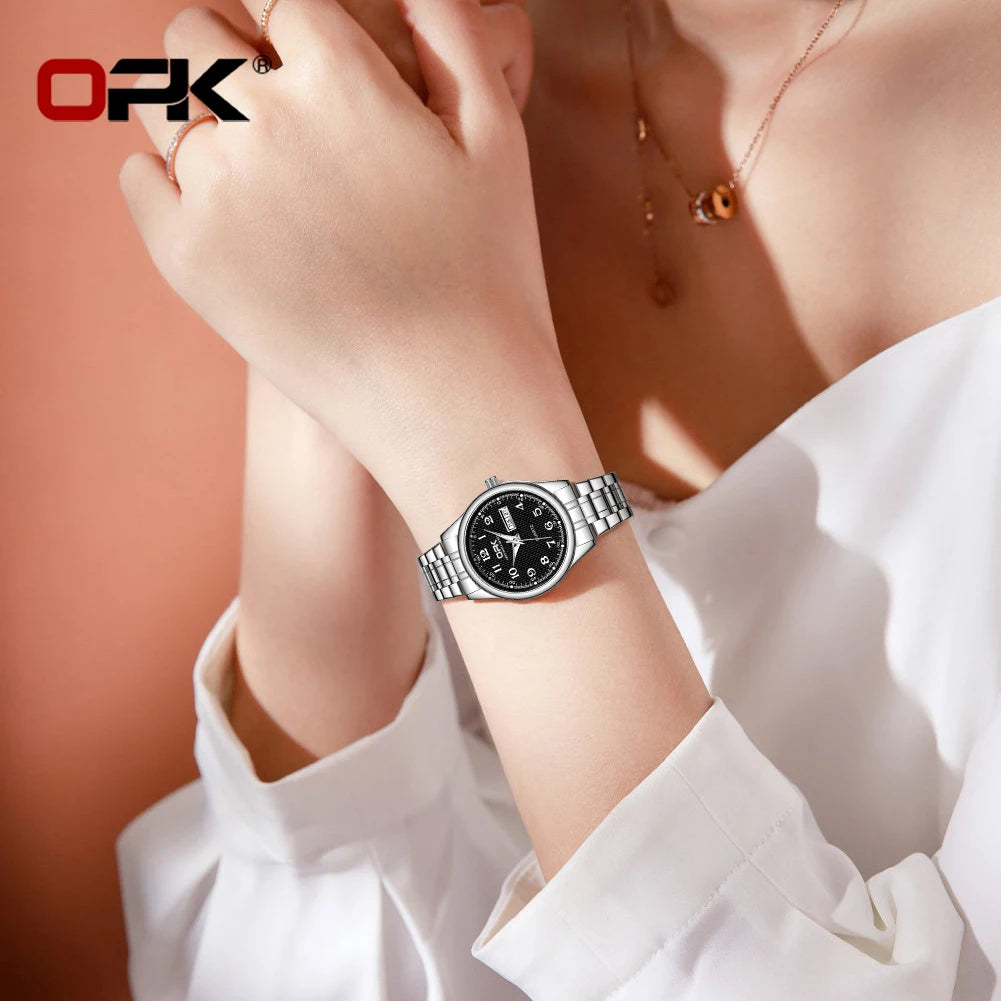 Elevate Your Style with the OPK 8110 Women's Quartz Watch - A Luxurious Waterproof Timepiece with Stainless Steel Elegance