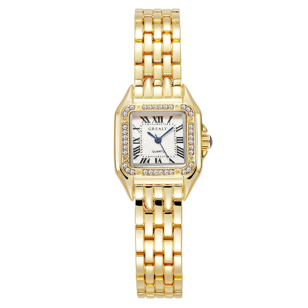 Relojes de lujo con diamantes de imitación para Mujer, Reloj de pulsera cuadrado de cuarzo a la moda, Reloj sencillo para Mujer Tu tienda rápida