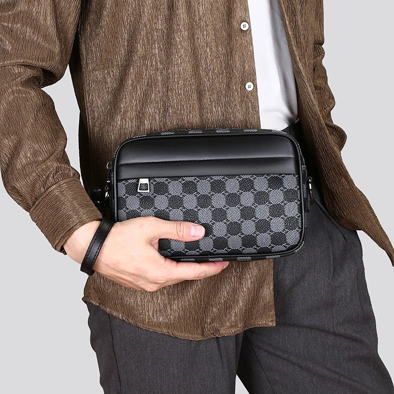 Riñoneras de cuero PU de alta calidad para hombre, bolsos cruzados de negocios para hombre, almacenamiento de viaje a la moda, bolsos de hombro para teléfono, bolso de mano Tu tienda rápida