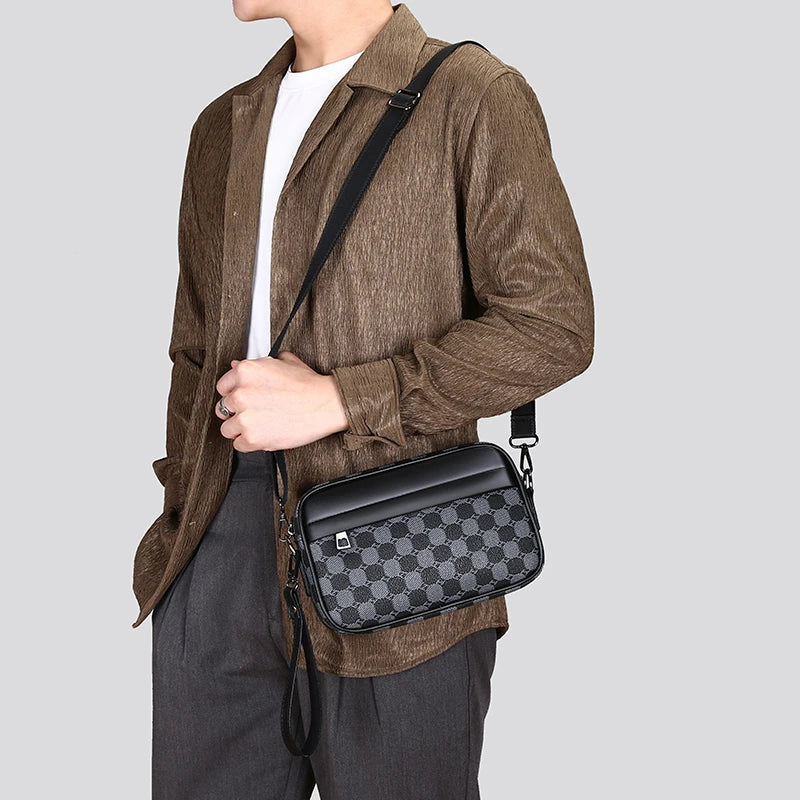 Riñoneras de cuero PU de alta calidad para hombre, bolsos cruzados de negocios para hombre, almacenamiento de viaje a la moda, bolsos de hombro para teléfono, bolso de mano Tu tienda rápida