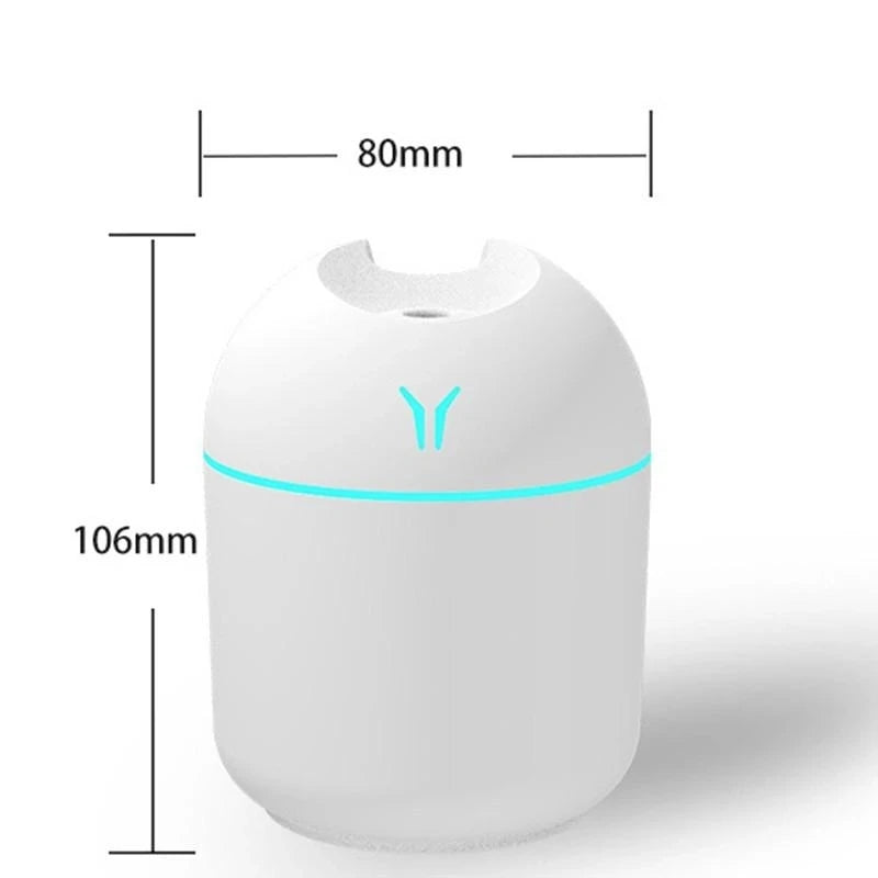 Mini humidificador de aire USB de 250ML, difusor de aceites esenciales aromáticos para el hogar y el coche, generador de niebla silencioso ultrasónico con lámpara LED de Color Tu tienda rápida
