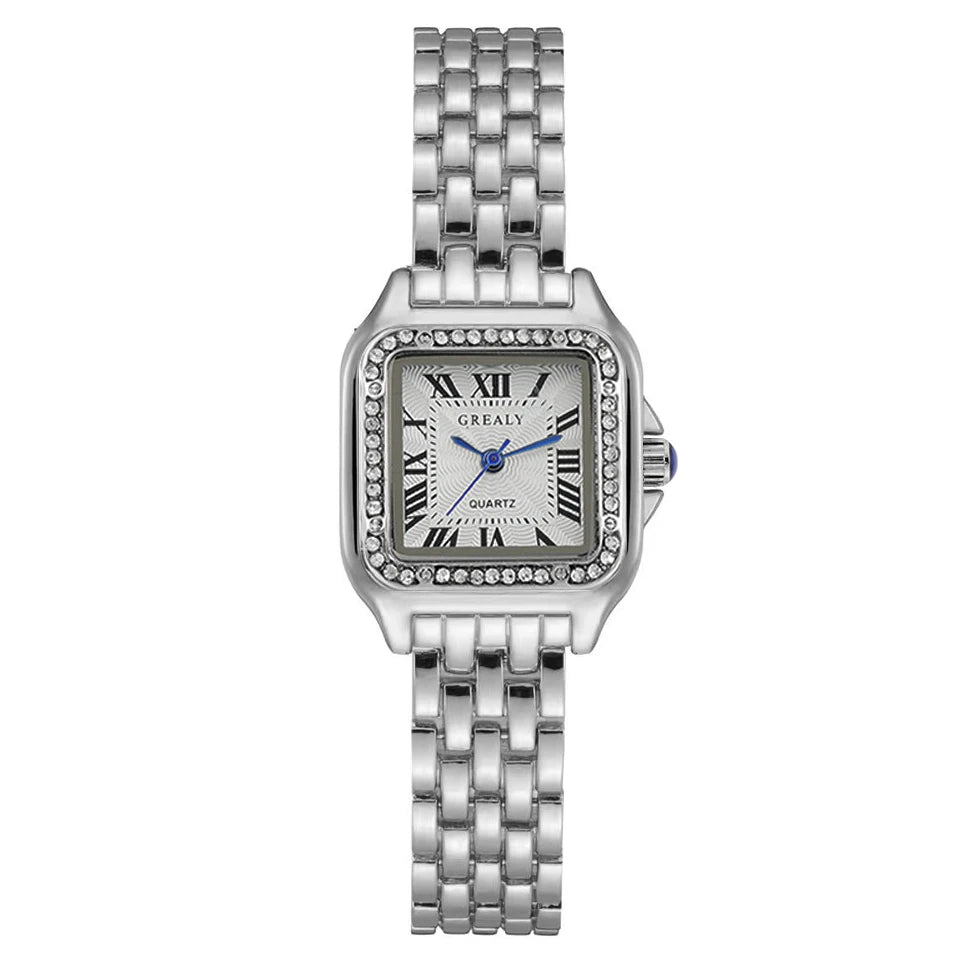 Relojes de lujo con diamantes de imitación para Mujer, Reloj de pulsera cuadrado de cuarzo a la moda, Reloj sencillo para Mujer Tu tienda rápida