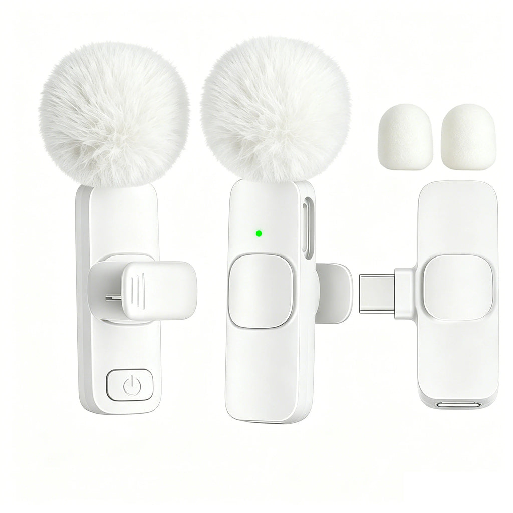 Micrófono Lavalier Inalámbrico Profesional con Puerto Tipo-C para Teléfonos Inteligentes, Computadoras, Tabletas, Conexión Plug and Play Tu tienda rápida