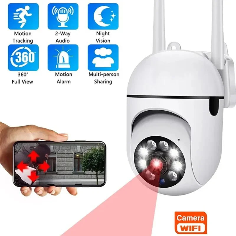 Cámara de Vigilancia Inalámbrica A7 con Intercomunicador de 360 Grados, Cámara de Seguridad para el Hogar 1080P, Cámara de Visión Nocturna HD Remota, Monitor para Hogar Inteligente Tu tienda rápida