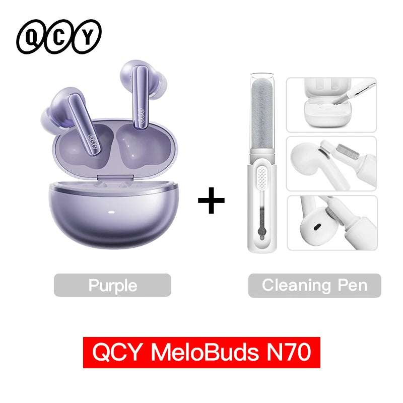 QCY MeloBuds N70 ANC Auriculares inalámbricos Bluetooth 6.0 con cancelación de ruido adaptativa, audio LDAC de alta resolución, 6 micrófonos, 50 horas de reproducción, carga inalámbrica, detección intraaural Tu tienda rápida