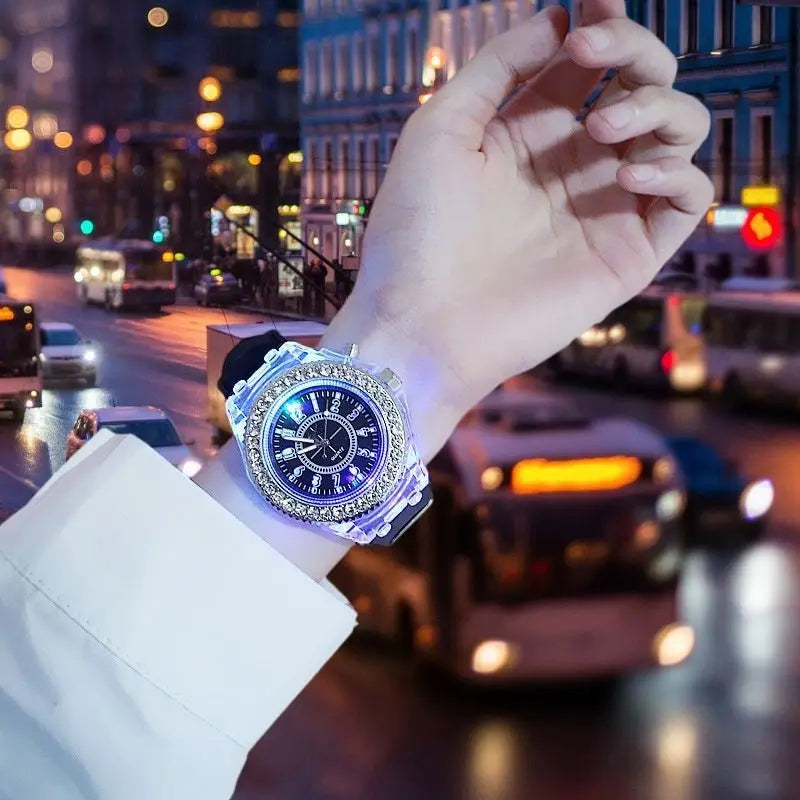 Illuminate Your Style with the LED Flash Luminous Watch - Perfect for Women, Men, and Kids!