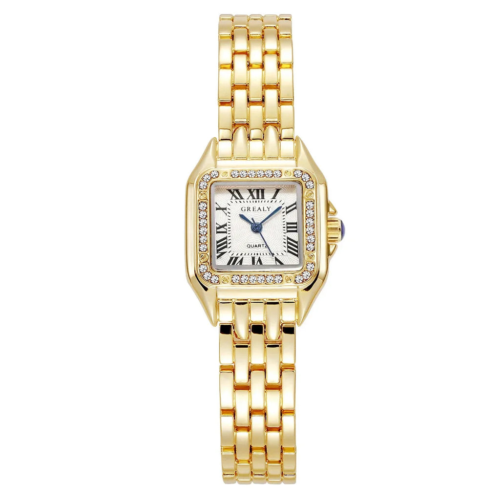 Relojes de lujo con diamantes de imitación para Mujer, Reloj de pulsera cuadrado de cuarzo a la moda, Reloj sencillo para Mujer Tu tienda rápida