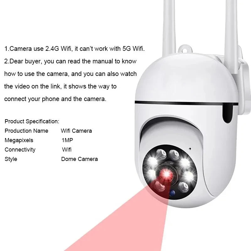 Cámara de Vigilancia Inalámbrica A7 con Intercomunicador de 360 Grados, Cámara de Seguridad para el Hogar 1080P, Cámara de Visión Nocturna HD Remota, Monitor para Hogar Inteligente Tu tienda rápida