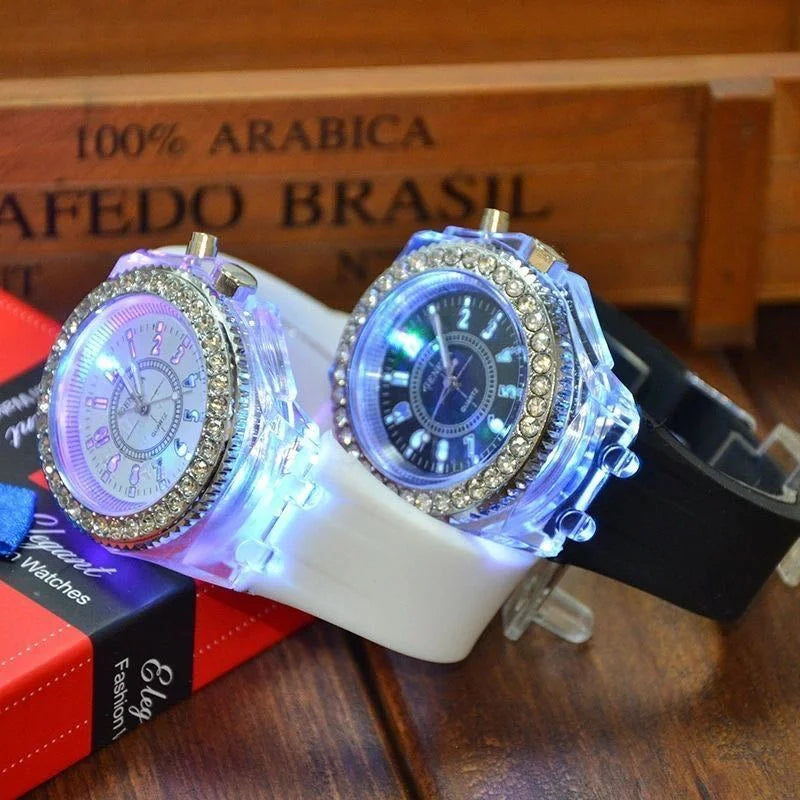 Illuminate Your Style with the LED Flash Luminous Watch - Perfect for Women, Men, and Kids!