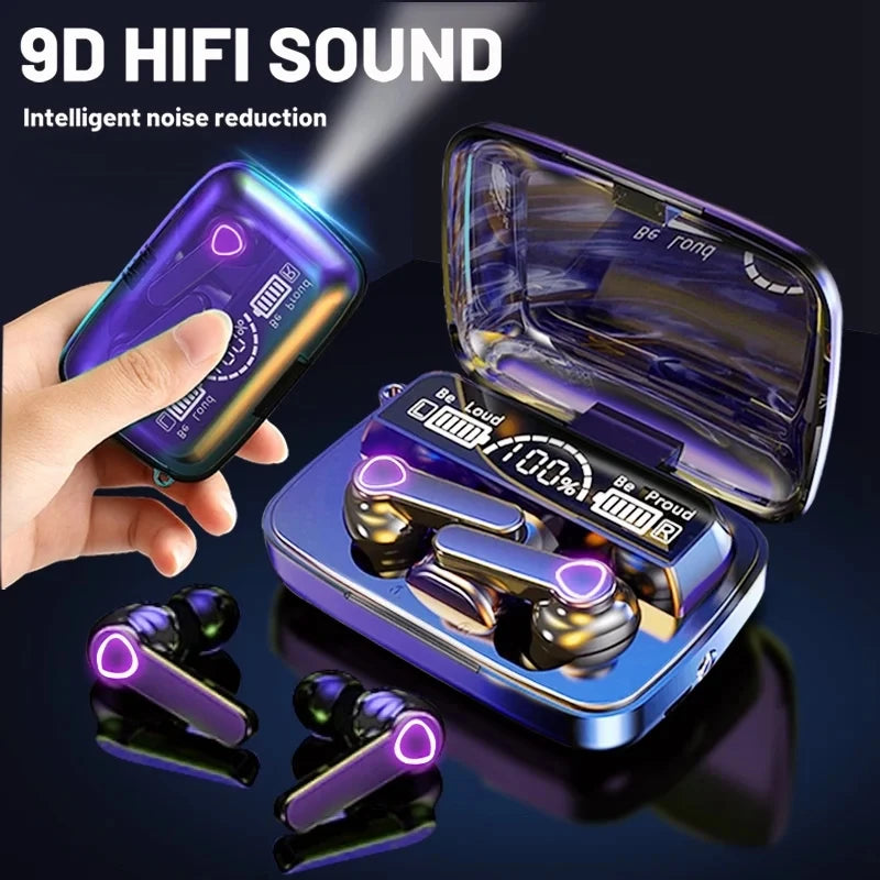 Auriculares Bluetooth M19 originales, intrauditivos inalámbricos deportivos inteligentes con pantalla Led táctil, auriculares Tesoro de carga para almacén Tu tienda rápida