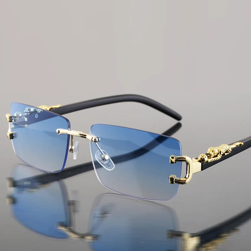1 unidad de gafas de sol a la moda para hombres y mujeres, gafas de sol rectangulares sin marco personalizadas para la vida diaria, gafas de sol vintage para hombre Tu tienda rápida