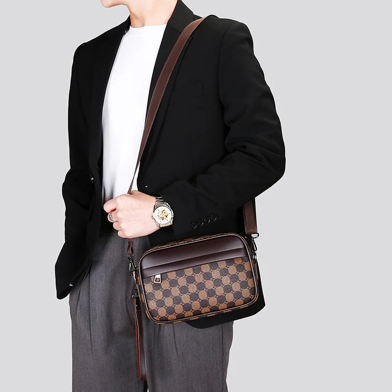 Riñoneras de cuero PU de alta calidad para hombre, bolsos cruzados de negocios para hombre, almacenamiento de viaje a la moda, bolsos de hombro para teléfono, bolso de mano Tu tienda rápida