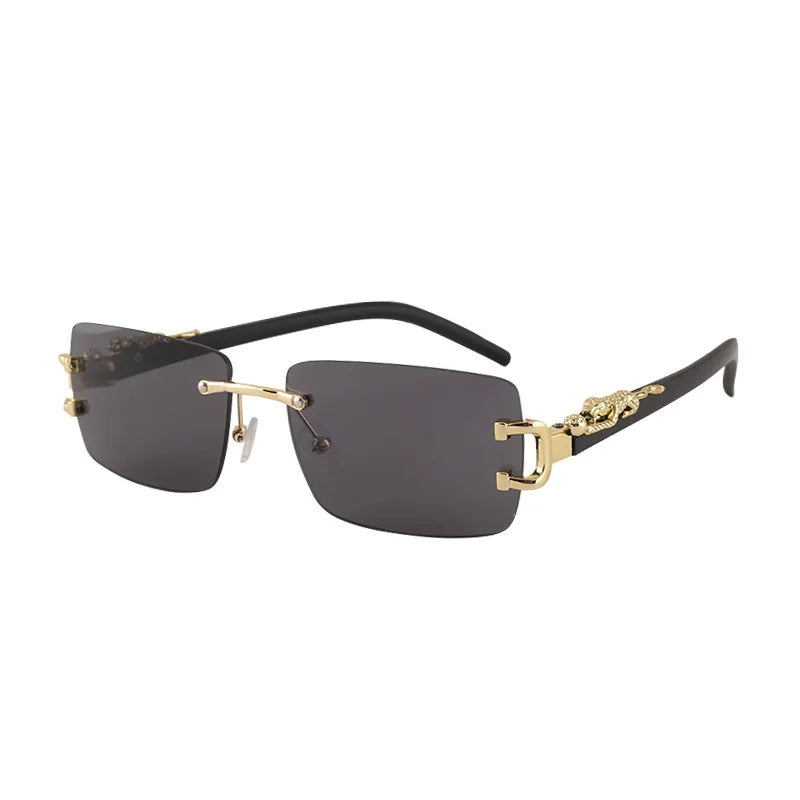 1 unidad de gafas de sol a la moda para hombres y mujeres, gafas de sol rectangulares sin marco personalizadas para la vida diaria, gafas de sol vintage para hombre Tu tienda rápida
