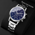 Reloj de cuarzo de negocios para Hombre a la moda, Reloj de pulsera con correa plateada de lujo, Reloj para Hombre (sin caja) Tu tienda rápida