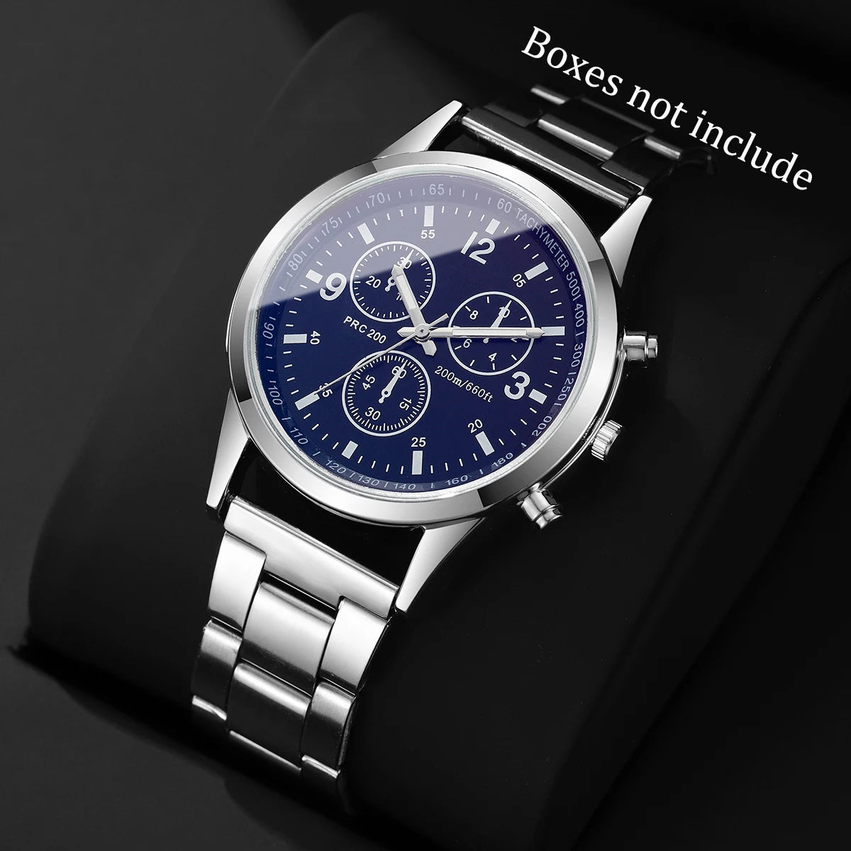 Reloj de cuarzo de negocios para Hombre a la moda, Reloj de pulsera con correa plateada de lujo, Reloj para Hombre (sin caja) Tu tienda rápida
