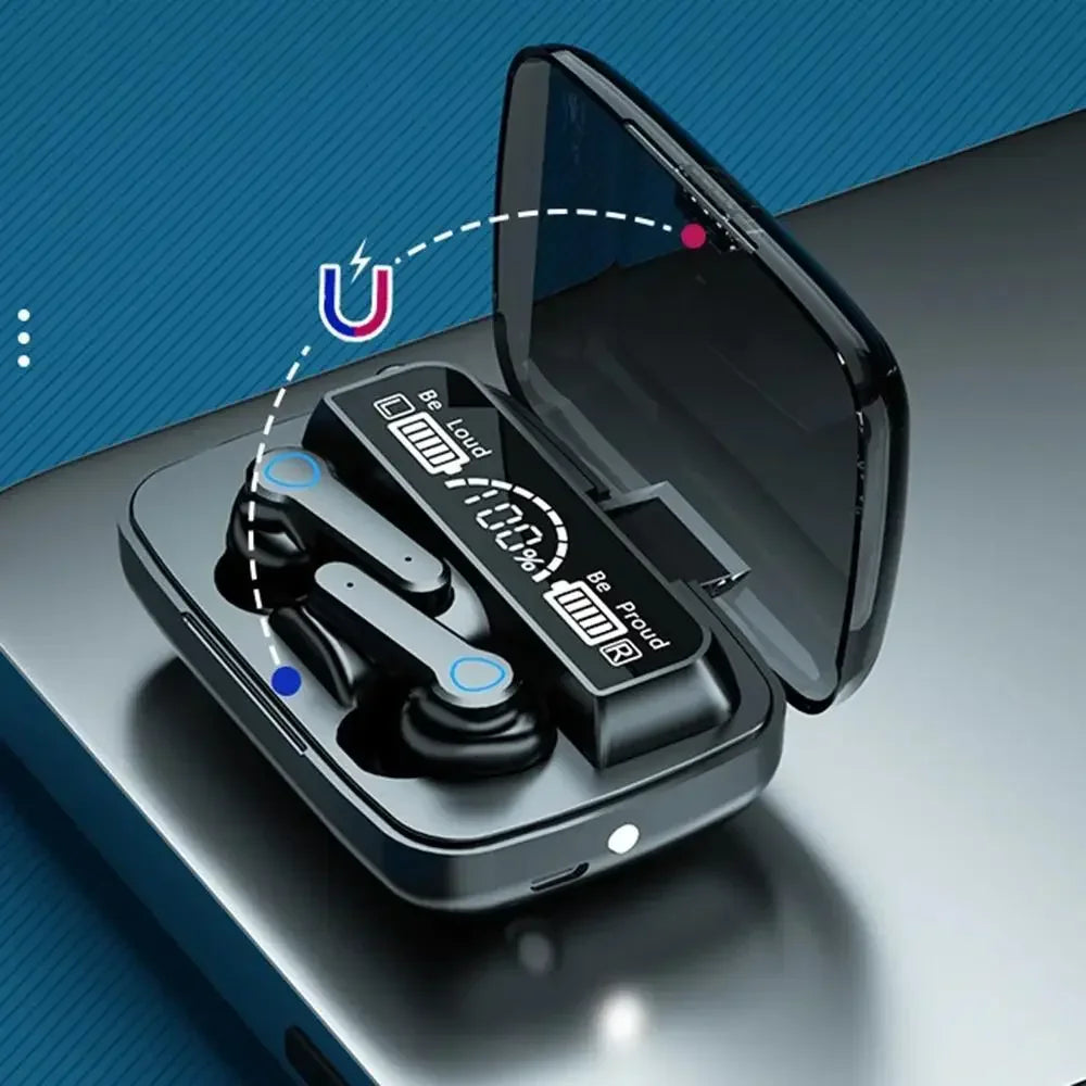 Auriculares Bluetooth M19 originales, intrauditivos inalámbricos deportivos inteligentes con pantalla Led táctil, auriculares Tesoro de carga para almacén Tu tienda rápida