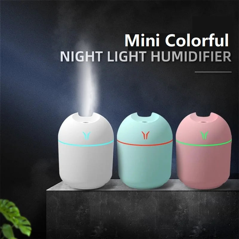 Mini humidificador de aire USB de 250ML, difusor de aceites esenciales aromáticos para el hogar y el coche, generador de niebla silencioso ultrasónico con lámpara LED de Color Tu tienda rápida