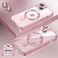 Funda de silicona ultrafina con revestimiento transparente para iPhone 16 15 14 13 12 11 Pro Max 16 Plus Magsafe película de lente magnética cubierta protectora rosa Tu tienda rápida