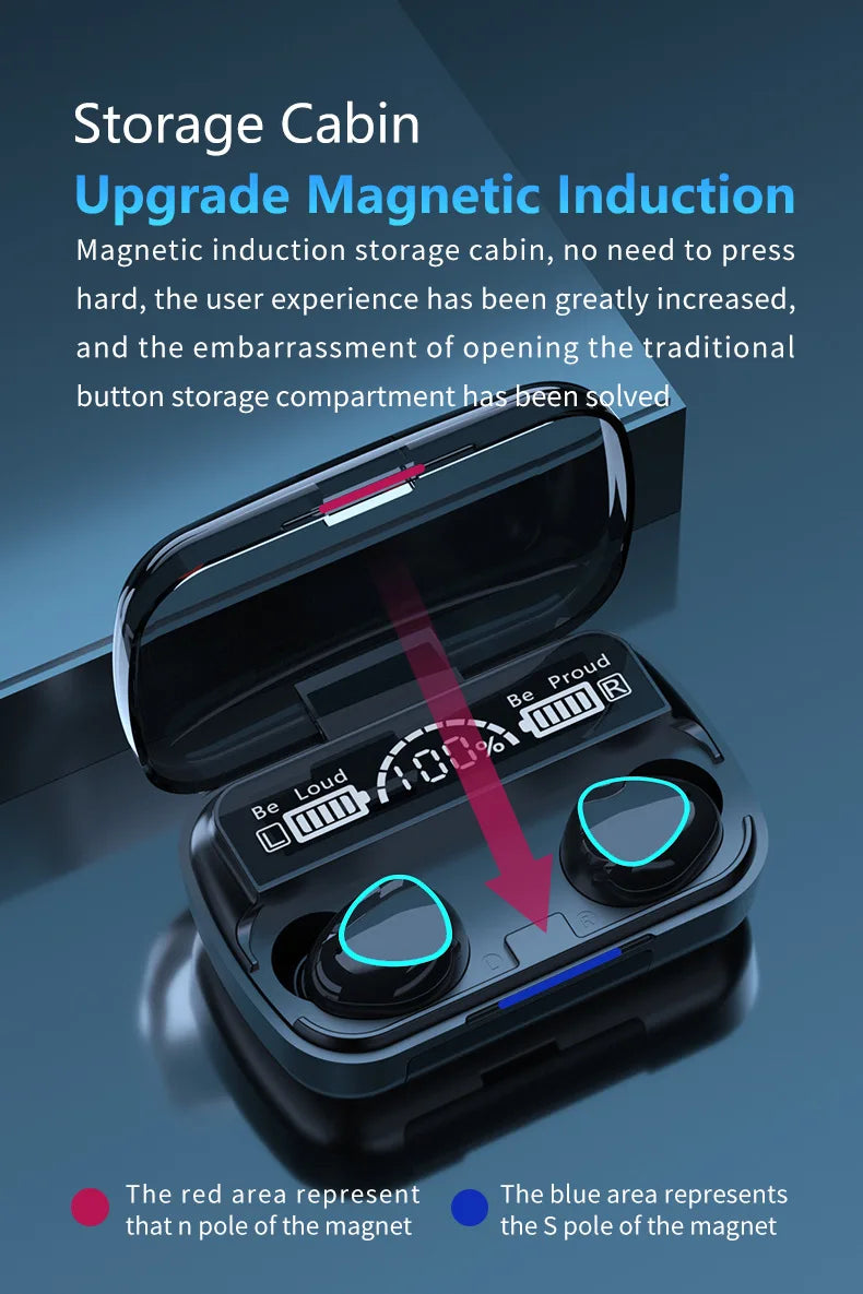 Nueva llegada M10 auriculares inalámbricos de alta calidad auriculares con sonido perfecto juego deportivo música BT auriculares con banco de energía Tu tienda rápida