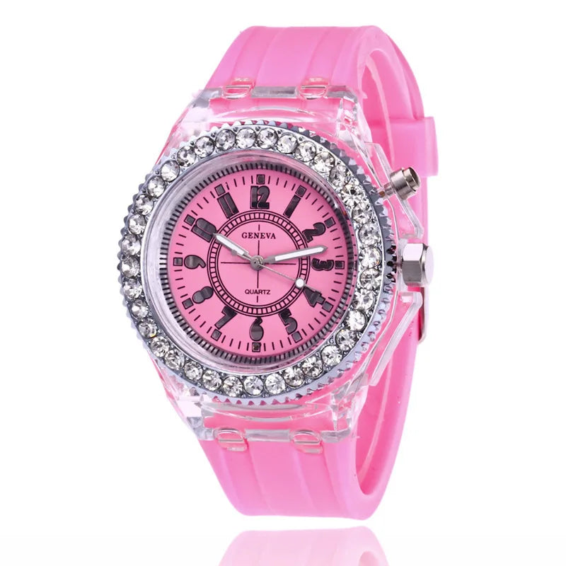 Illuminate Your Style with the LED Flash Luminous Watch - Perfect for Women, Men, and Kids!